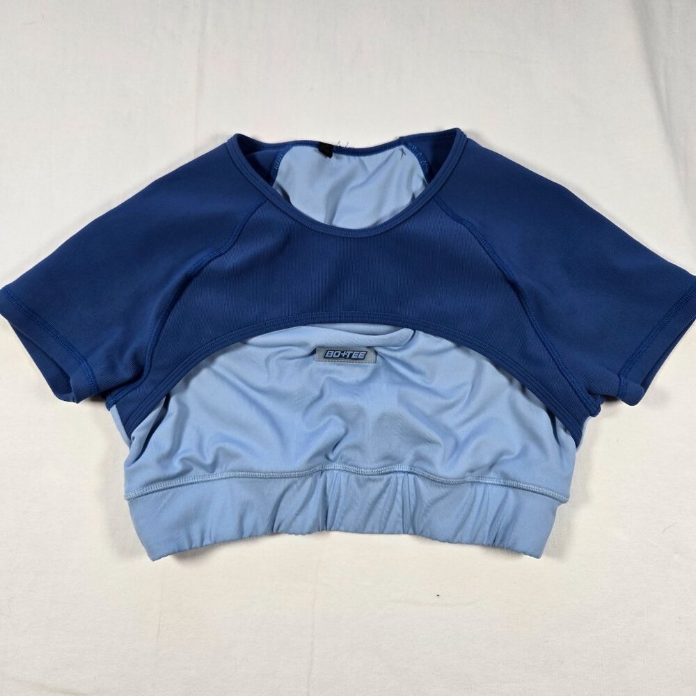 Bo+Tee‎ Crop Top Cut Out Workout Bra Shirt Sz XL? Yoga Pilates Running Athletic
